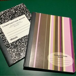Composition Notebook Set - Black and Pink Stripes
